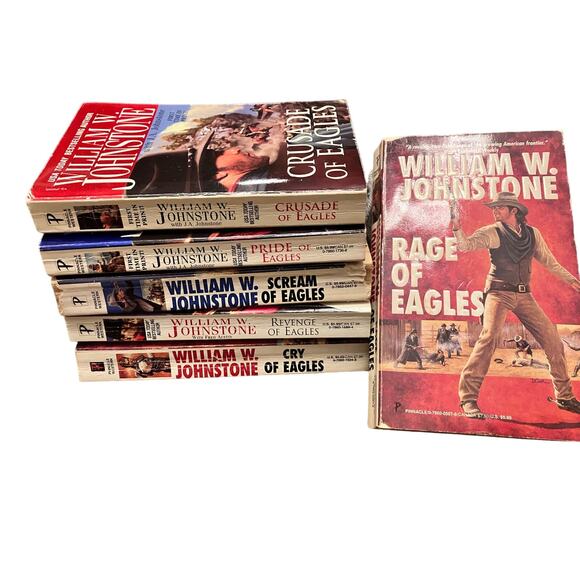 William W Johnstone Lot of 6 Western Books Eagles, Cowboy, Scream, Crusade, VTG - Picture 1 of 5